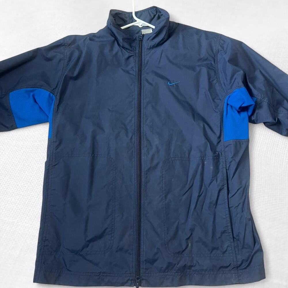 Vintage Nike Windbreaker Jacket Navy Blue Track Jacket Size L Y2K
